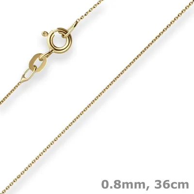 0-8mm-Rund-Ankerkette-aus-333-Gelbgold-36cm