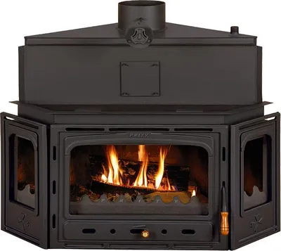 Immagine prodotto di Inserto per caminetto PRITY ATC W20 | 5 + 21,1 kW | Totale 26,1 kW | Ø200 mm | Porta in ghisa | Tasca acqua da 34 l