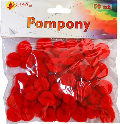 Produktbild von Bunte rote Pompons 50 Stück Shan SP13