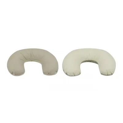 Image de Coussin appuie-tête beige crème à carreaux