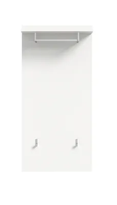 Produktbild von Prego Wandgarderobe 1 Ablage, 1 Kleiderstange, 2 Kleiderhaken Hochglanz weiß,weiß.