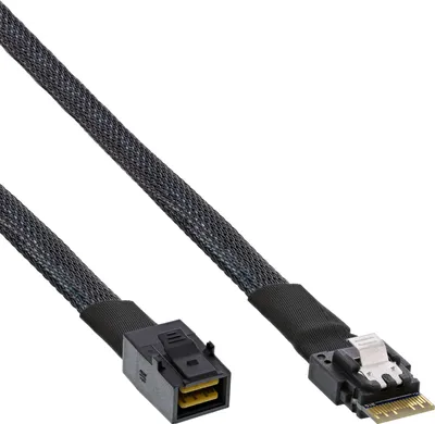 Produktbild von InLine Slim SAS Kabel, SFF-8654 zu Mini SAS HD SFF-8643, 24Gb/s, 1m, 1 m, SFF-8654 male, Mini SAS HD SFF-864, Gerade, Gerade, Männlich/Männlich