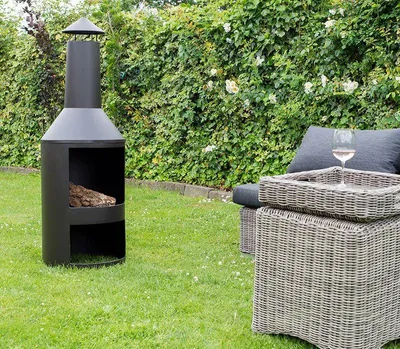Produktbild von HEAT Larvik Terrassenofen mit Holzlager