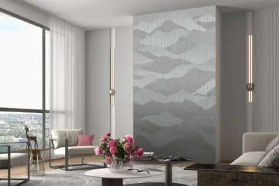 Produktbild von NEWROOM Tapete Vulas Grey Grau Vliestapete - Modern Berge Linien  Germany