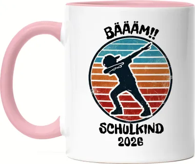 Produktbild von Bääm! Schulkind 2026 Tasse Rosa Einschulung Geschenk Schulanfang Schule