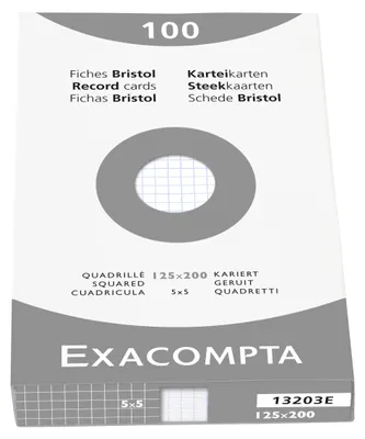 Image de EXACOMPTA Fiches, 125 x 200 mm, quadrillées, blancá