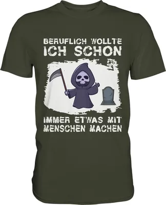 Produktbild von Schwarzer Humor Sarkasmus Lustiges Geschenk Sensenmann T-Shirt – Urban Khaki / XL
