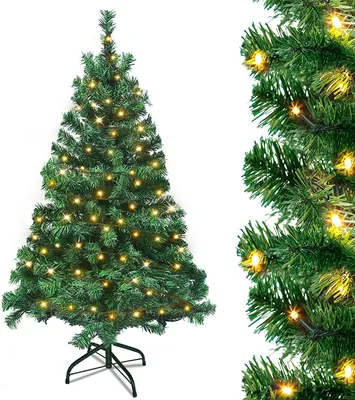 Zdjęcie produktu dla YARDIN Zielona choinka z PVC Sztuczna choinka z oświetleniem LED Choinki 240 cm