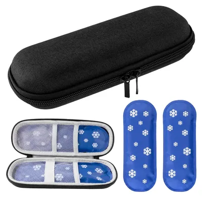 Insulin-Kühltasche mit 2 Kühlakkus, TSA-geeignet, schwarz