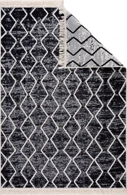 Immagine prodotto di Tappeto runner Kelim- Tappeto per soggiorno, camera da letto, cucina, bagno - Tappeto kilim moderno boho, dimensioni: 80x150 cm, nero-melange