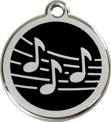 Produktbild von RedDingo Hundemarke mit individueller Gravur Musik schwarz, Größe: L