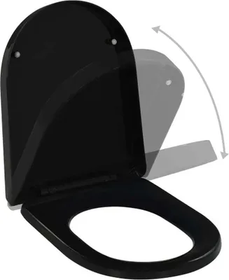 Produktbild von vidaXL Toilettensitz mit Absenkautomatik und Quick-Release Schwarz