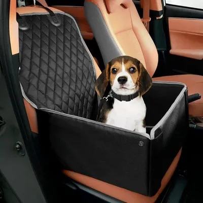 Produktbild von Hundesitz Auto mit Gurtschutz, schwarz, groß