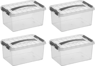 Immagine prodotto di Sunware Q-line box trasparente/grigio 6 litri - set di 4 pezzi