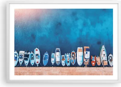 Produktbild von Gerahmtes Poster - Weißer Rahmen - Hafen Hafen £ódŸ - 70x50 cm - Wand Bild - Wanddeko - Wandbilder - Kunstposter - Wandposter - Bilderrahmen - Bilder - Kunstdruck - Wanddekoration - P2WAA70x50-5081