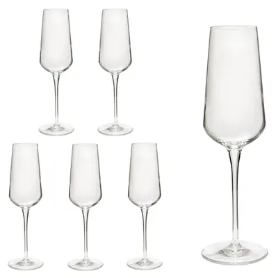 Productafbeelding van Set van 6 kristallen champagneglazen