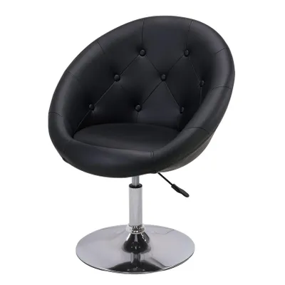 Obrázok produktu pre Duhome klubové kreslo lounge chair výškovo nastaviteľné koktailové kreslo toaletné kreslo z umelej kože, čierne