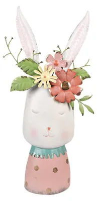 Produktbild von Clayre & Eef Blumentopf Kaninchen 62 cm Weiß Metall