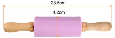 Produktbild von Silikon Nudelholz fš¹r Backen 9.25" Antihaft Silikon Oberfl?che Holz Griff Nudelholz Klein Roller Knetmasse Nudelholz fš¹r Fondant Kš¹chen Teig Pizza Lila