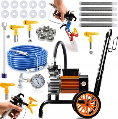Produktbild von Airless Farbspritzgerät Strong Storm SS004 – 3500W bürstenloser Motor | 22MPa 18L/min | Profi Maler Set mit Zubehör