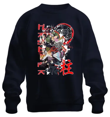 Productafbeelding van Demon Slayer Kimetsu no Yaiba anime-personages, cadeau-sweatshirt, marineblauw, maat S