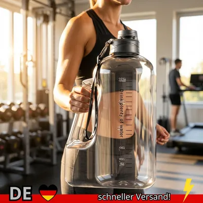 Produktbild von Trinkflasche Isoliert 2.7L & 1L mit Strohhalm Fitness