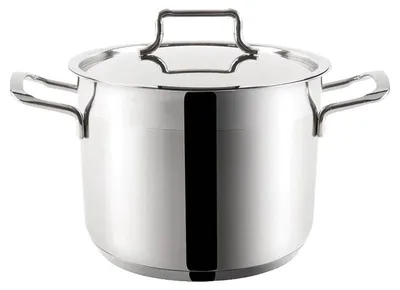 Zdjęcie produktu dla Garnek ze stali nierdzewnej, pojemność 14 litrów, kolor jasnoszary, 5 l