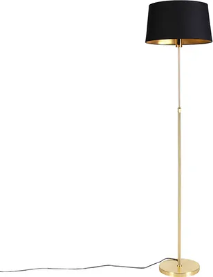 Produktbild von Stehleuchte Gold   Messing mit Schwarzem Schirm Verstellbar 45 cm Parte