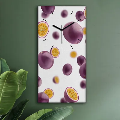 Produktbild von Wohnzimmer Leinwand Uhr Geräuschlos Küche 30x60 Weiße, Farbige, Früchte, schwarze Zeiger