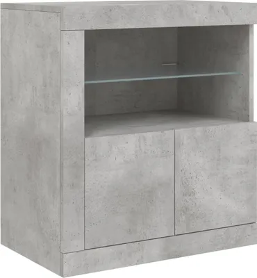 Produktbild von vidaXL Sideboard mit LED-Leuchten Betongrau 60,5x37x67 cm