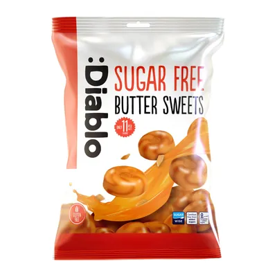 Produktbild von Diablo Butter-Bonbons zuckerfrei 75 g, cremige Sahnebonbons