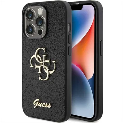 Produktbild von Guess Apple iPhone 15 Pro Schutzhülle Case Cover Glitter Script Big 4G Schwarz