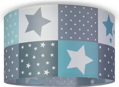 Produktbild von Kinderlampe Deckenlampe LED Pendelleuchte Kinderzimmer Lampe Sternen Motiv E27 Leuchten Farbe / Größe Blau (Ø38cm)