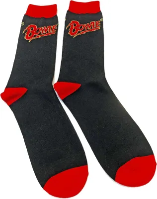 Produktbild von David Bowie - Socken für Herren/Damen Uni RO8251 (40,5 EU - 45,5 EU) (Schwarz/Rot)