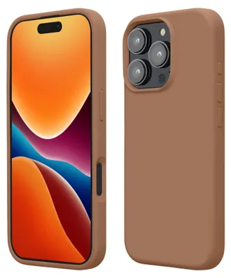 Produktbild von kwmobile Handyhülle für iPhone 16 Pro Hülle, für iPhone 16 Pro Case - Hülle Silikon - kabelloses Laden - Cappuccino