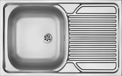 Produktbild von Stahlspülbecken, 1-Becken mit Abtropffläche - aufgesetzt - satin