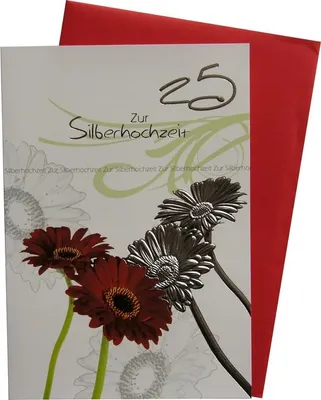 Produktbild von Glückwunschkarte zur Silberhochzeit mit Umschlag - 25 Zur Silberhochzeit