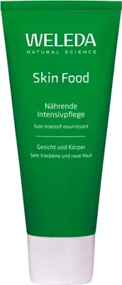Obrázok produktu pre Weleda Skin Food, Krém, Unisex, Výživný, Zmäkčovadlo, Suchá koža, Hrubá pokožka, 75 ml, mandľový olej, Harmanček, glycerín, slnečnicový olej