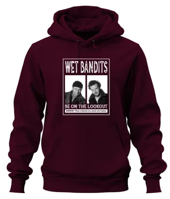 Produktbild von Wet Bandits Harry Marv Mugshot - Kevin Allein Zuhause Hoodie Kapuzenpullover, Burgundy, XL