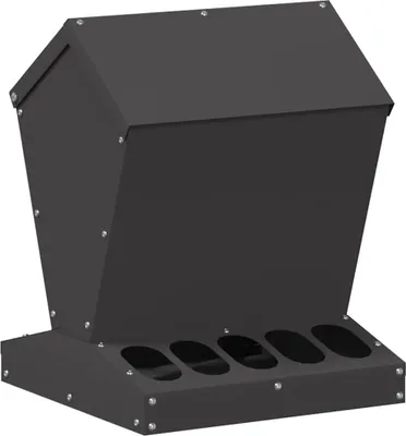 Immagine prodotto di vidaXL Mangiatoia per polli nera 30 x 30 x 39 cm Acciaio laminato a freddo