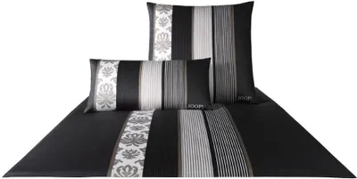 Produktbild von JOOP! Mako-Satin Bettwäsche 4022 Ornament Stripe schwarz 135x200+80x80 AL