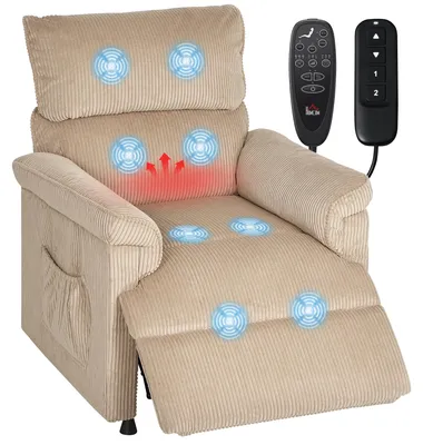 Produktbild von Relaxliege Braun mit Vibrationsmassage, integrierte Fußstütze