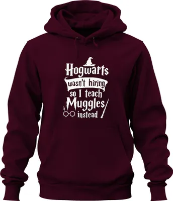 Produktbild von Hogwarts wasn't hiring Muggle Zauberer Lehrer Halloween Kostüm Uni Hoodie Kapuzenpullover, Burgundy, M