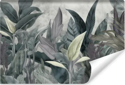 Produktbild von Muralo Selbstklebende Fototapete tropische BLÄTTER Pflanzen Beton Wanddeko 300 cm x 210 cm