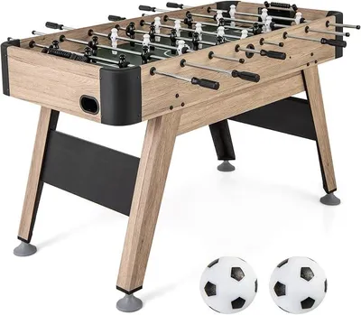 Image de Table de baby-foot, table de football d'intérieur avec pieds réglables en hauteur, pour adultes, comprenant 2 balles, 26 joueurs et 2 compteurs de points. Dimensions : 137 x 68 x 84,5 cm