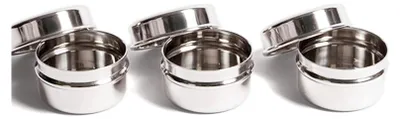 Produktbild von 3er Set Chutney-Boxen aus Edelstahl Mini-Behälter | BPA-frei | spülmaschinenfest mit 60 ml Füllvolumen | für Dips und Saucen