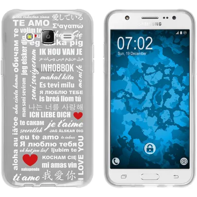 Produktbild von PhoneNatic Case kompatibel mit Samsung Galaxy J5 (2015 - J500) Silikon-Hülle in Love Wörter M5