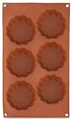 Produktbild von Orion | Muffinform - 30x17,5x3 cm - Antihaftbeschichtet - Silikon - Keksbackform Blume Braun