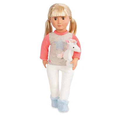 Produktbild von Einhorn-Pyjama-Puppenkleider-Set – UNICORN WISHES - OUR GENERATION