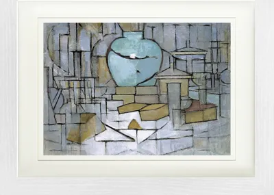 Produktbild von Piet Mondrian Gerahmtes Bild Mit Edlem Passepartout | Wand-Bilder | Im Bilderrahmen - Stilleben Mit Ingwertopf, 1912 (30 x 40 cm)
